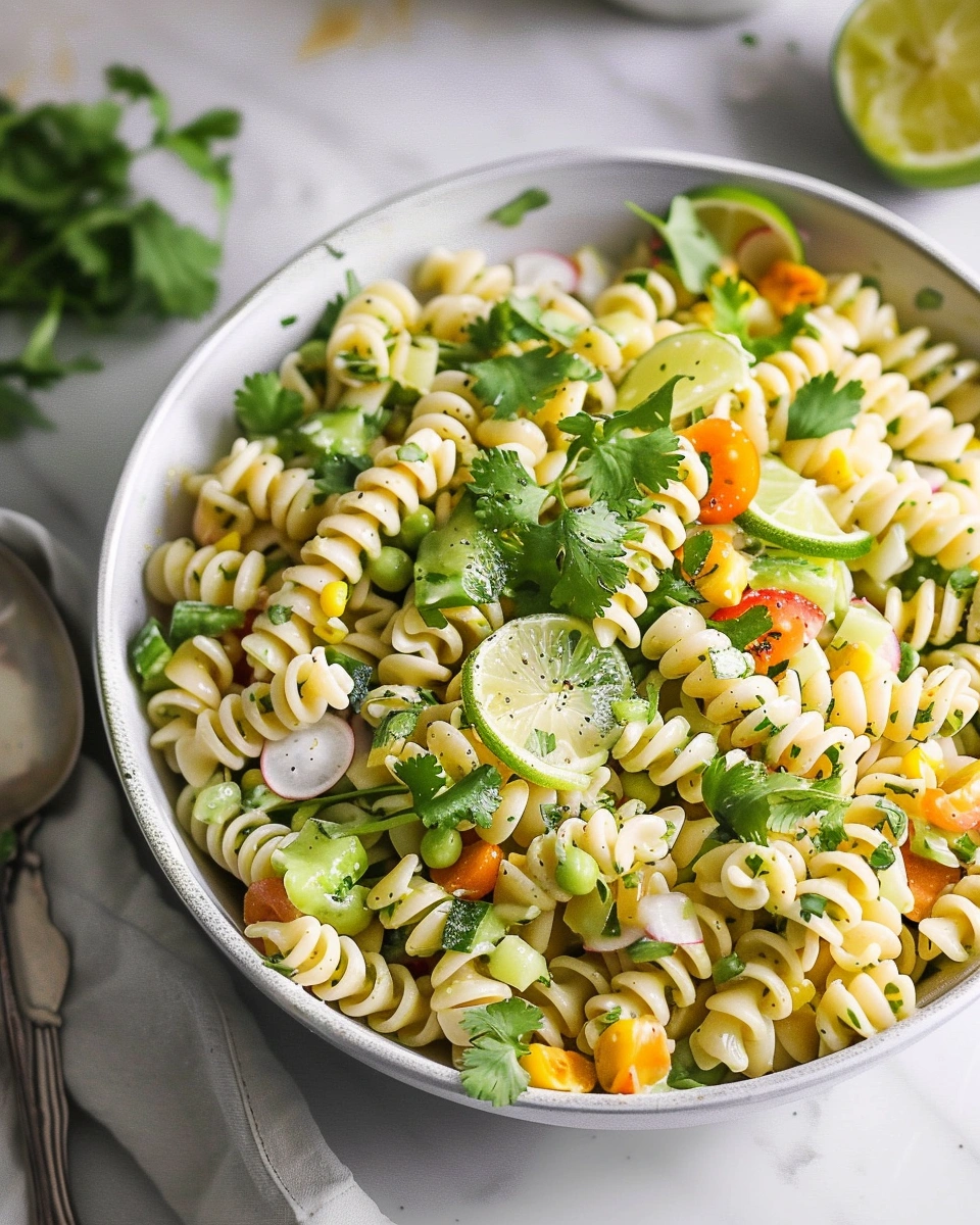 Fresh & Healthy Cilantro Lime Pasta Salad