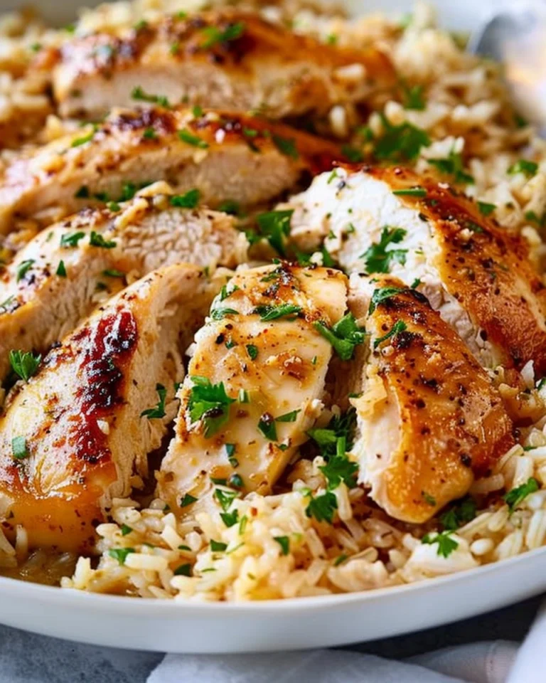 Chicken with Garlic Parmesan Rice