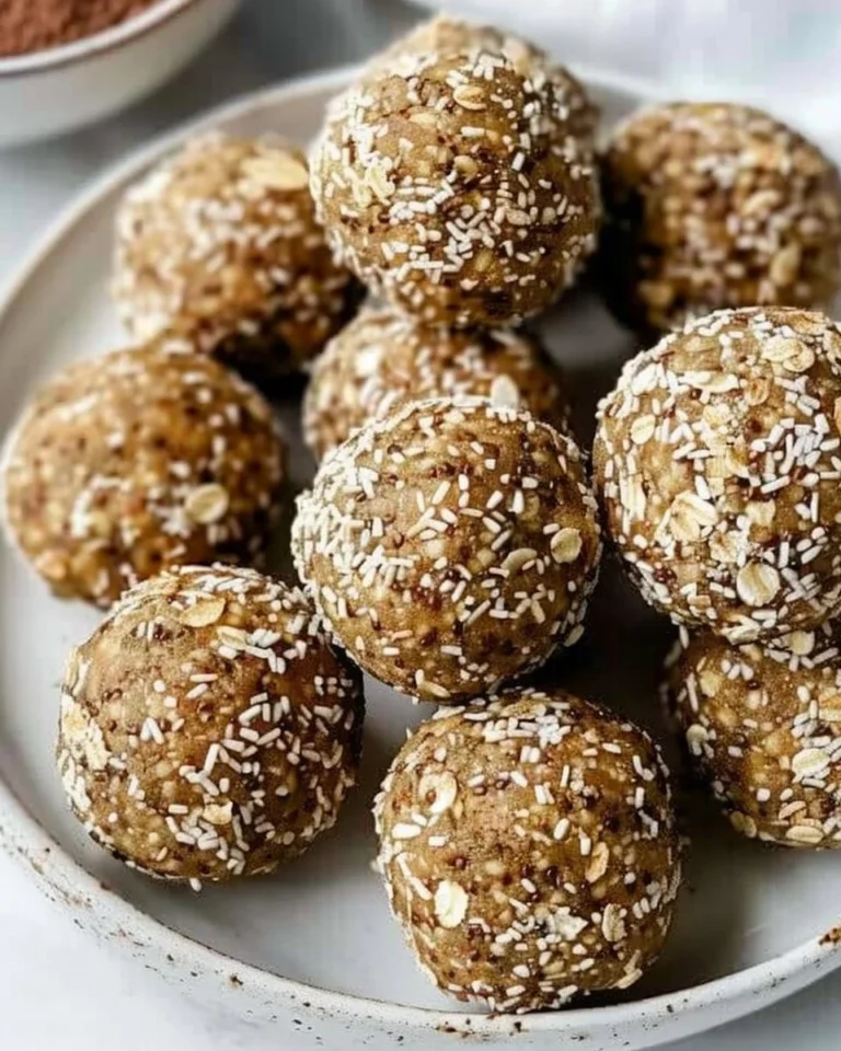 Banana bread energy balls made with ripe bananas and oats