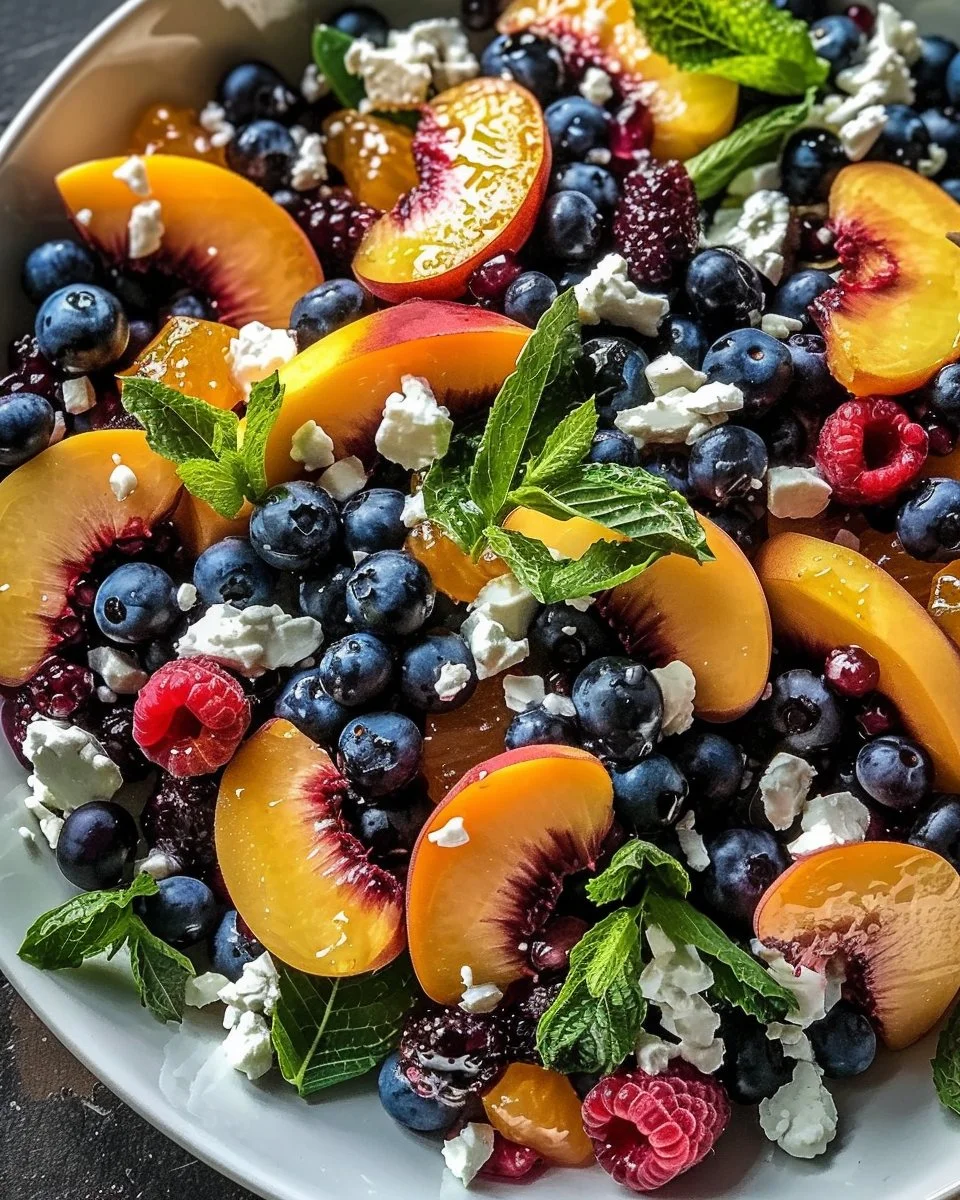 Blueberry Peach Feta Salad