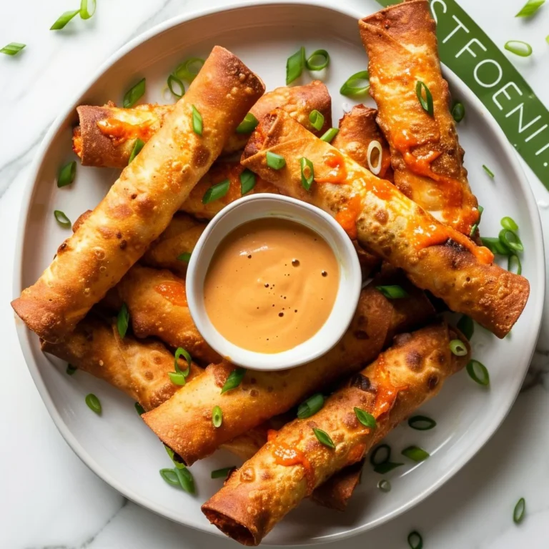 Delicious Buffalo Chicken Taquitos piled on a plate, garnished with green onions.