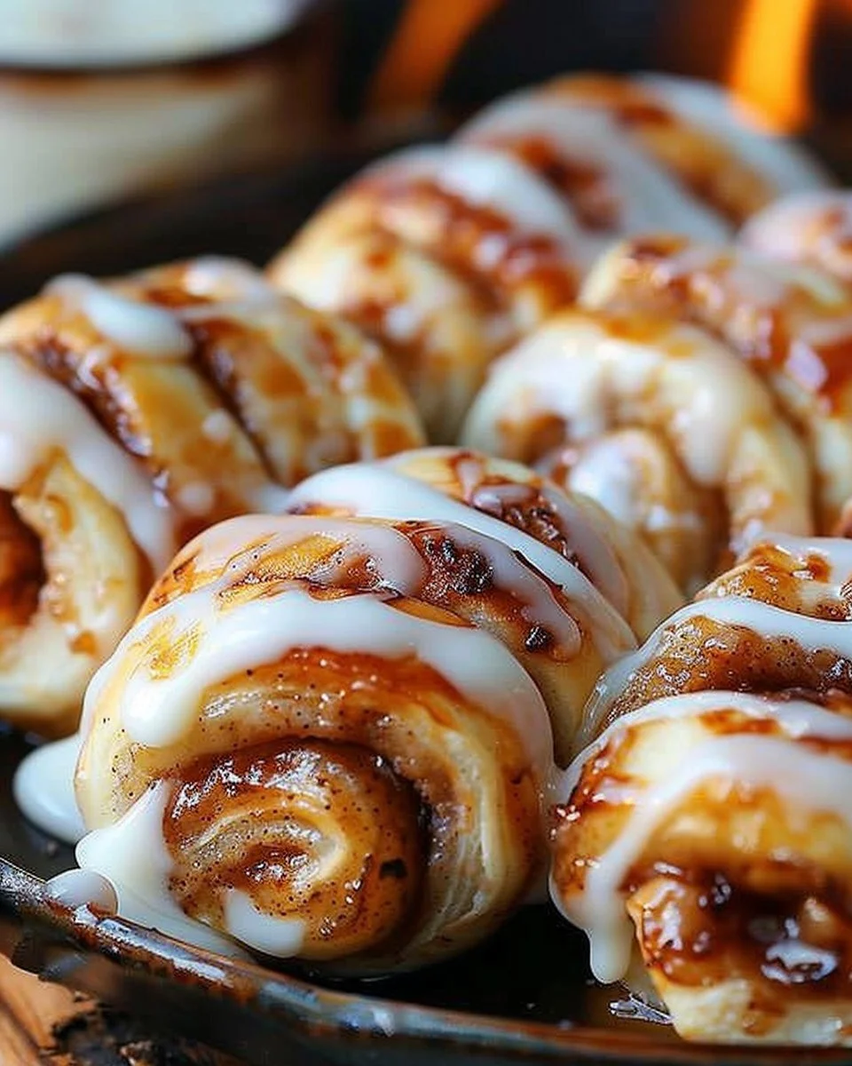 Campfire cinnamon roll-ups with gooey cinnamon filling wrapped in dough