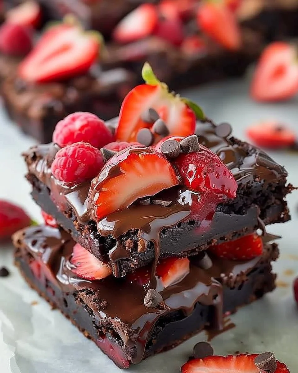 Chocolate Covered Strawberry Brownies
