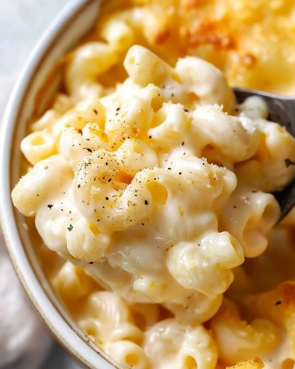 Bowl of creamy Copycat Panera Mac and Cheese ready to serve