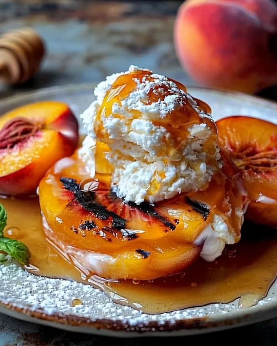 Easy Grilled Peach Dessert Recipe with Honey and Vanilla Ice Cream