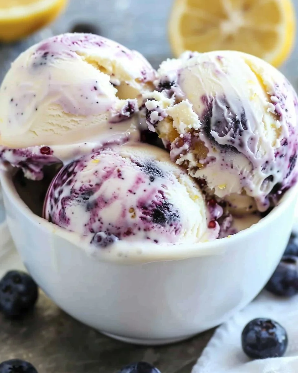 Lemon Blueberry Cheesecake Ice Cream