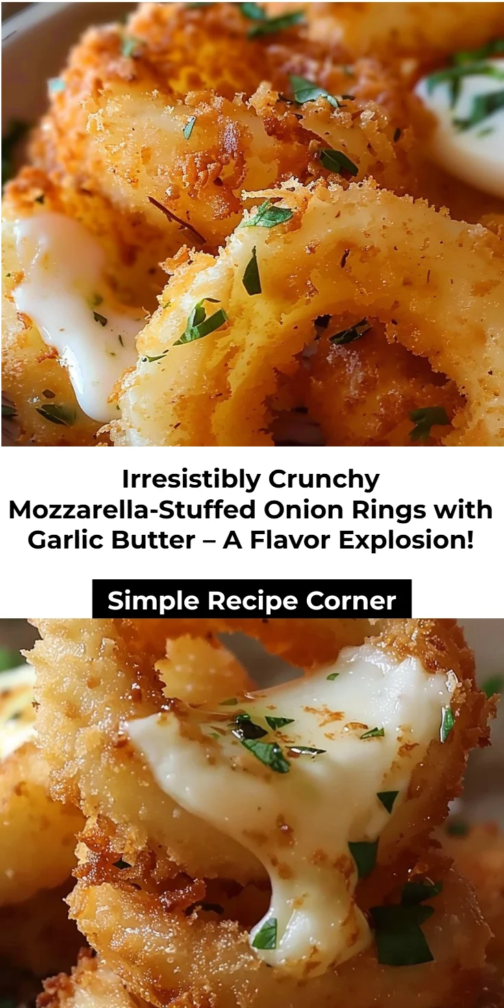 Mozzarella-Stuffed Onion Rings with Garlic Butter
