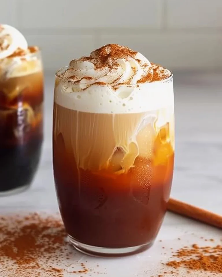 Homemade Nespresso iced coffee served in a glass with ice cubes and coffee beans.