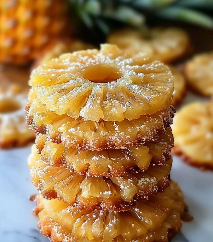 Delicious pineapple upside down cookies ready to enjoy
