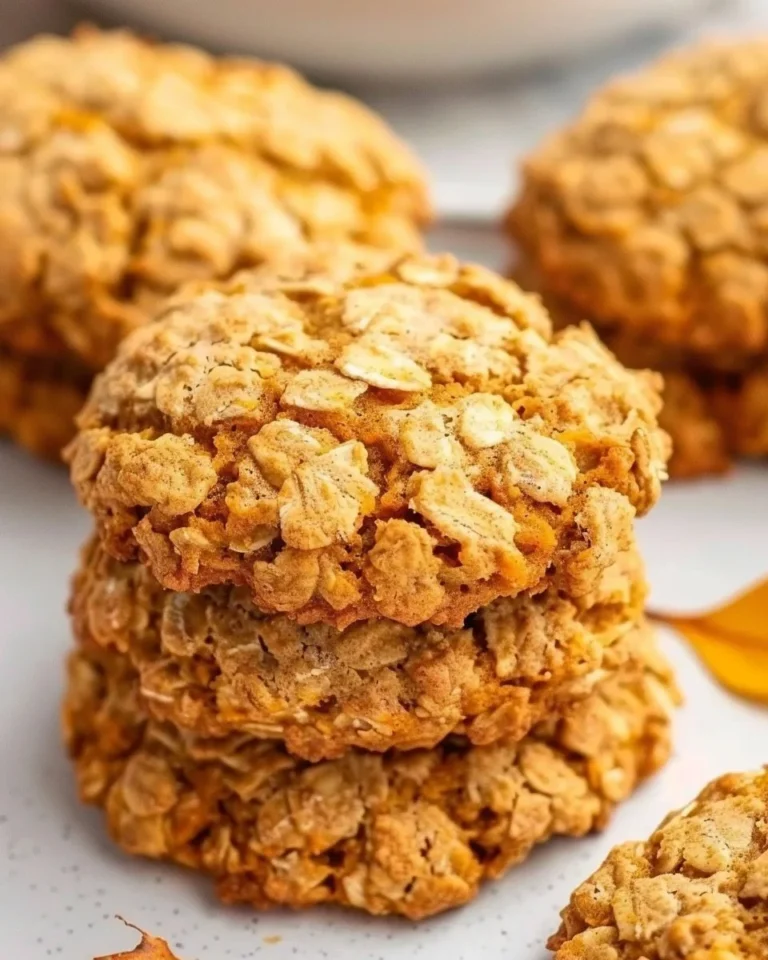 Delicious pumpkin oatmeal cookies ready to be served as a healthy snack.