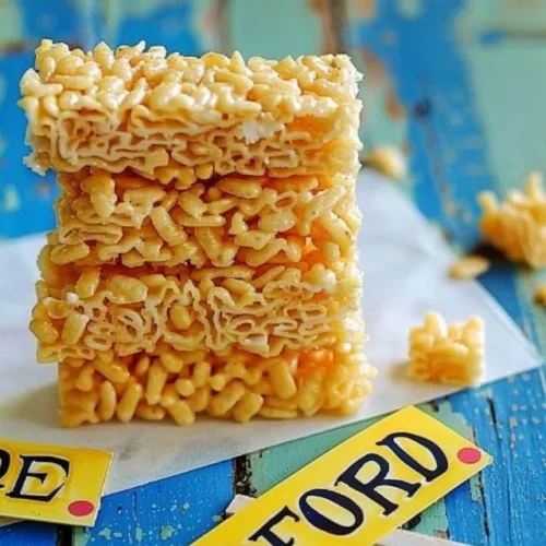 Delicious homemade Ruler Rice Krispies treats on a plate