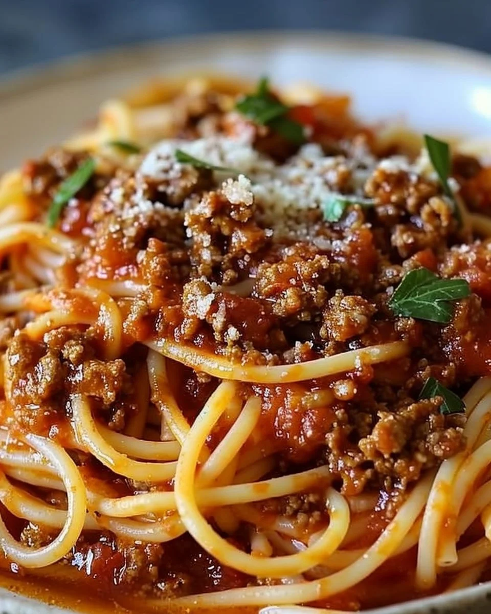 School Cafeteria Spaghetti & Meat Sauce