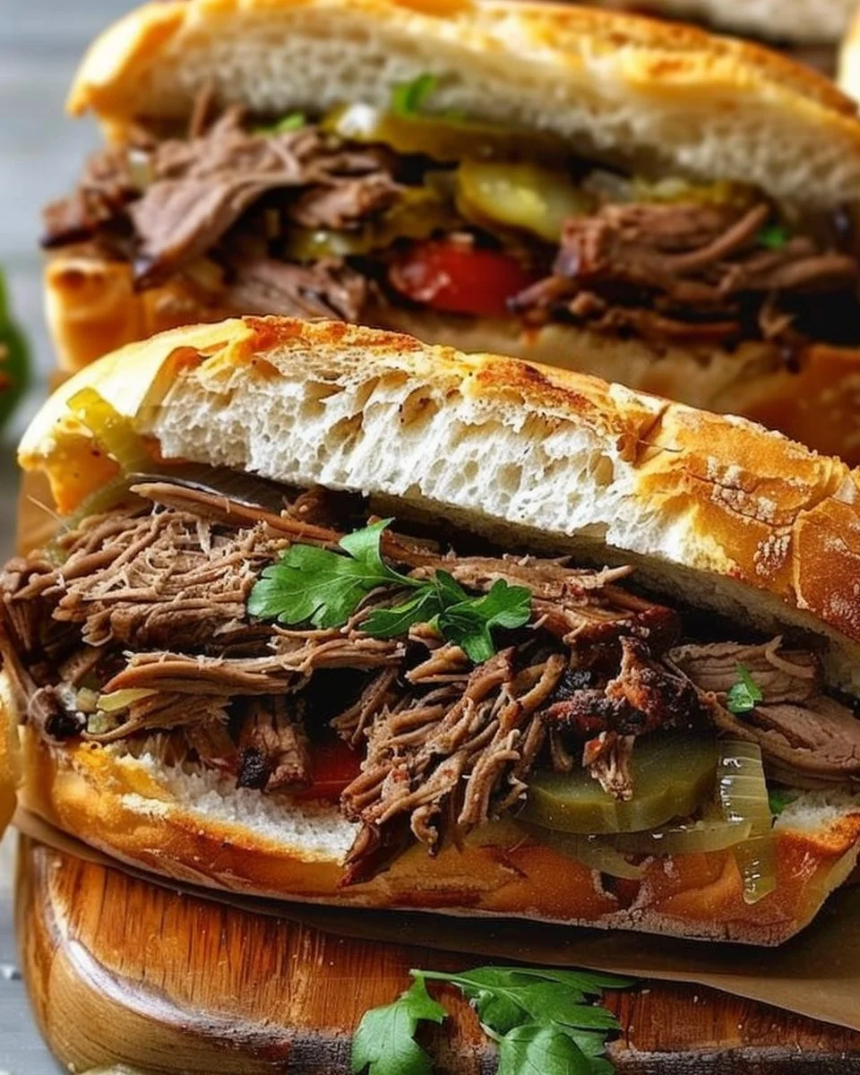 Slow Cooker Italian Beef Sandwiches