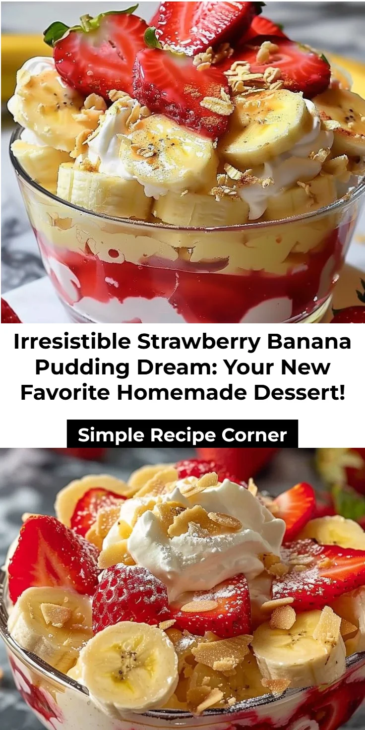 Strawberry Banana Pudding Dream Easy No-Bake Creamy Treat