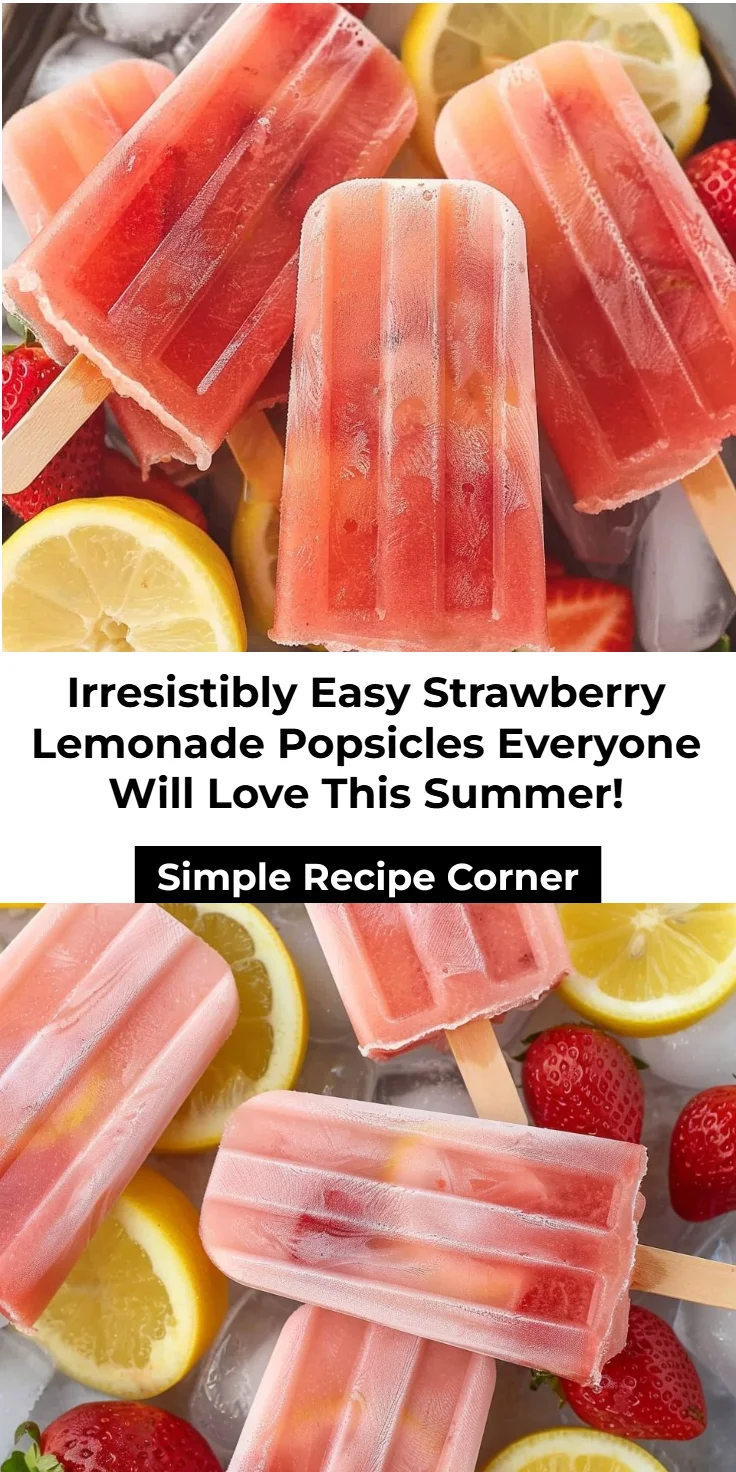 Strawberry Lemonade Popsicles Recipe for Easy Summer Treats