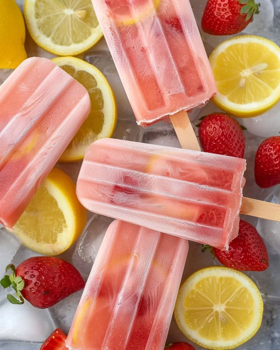 Strawberry Lemonade Popsicles