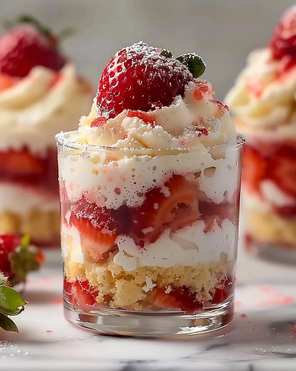 Delicious Strawberry Shortcake Pudding Cups