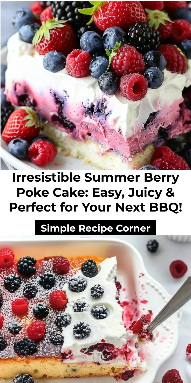 Summer Berry Poke Cake Easy No-Bake Juicy Delight Recipe