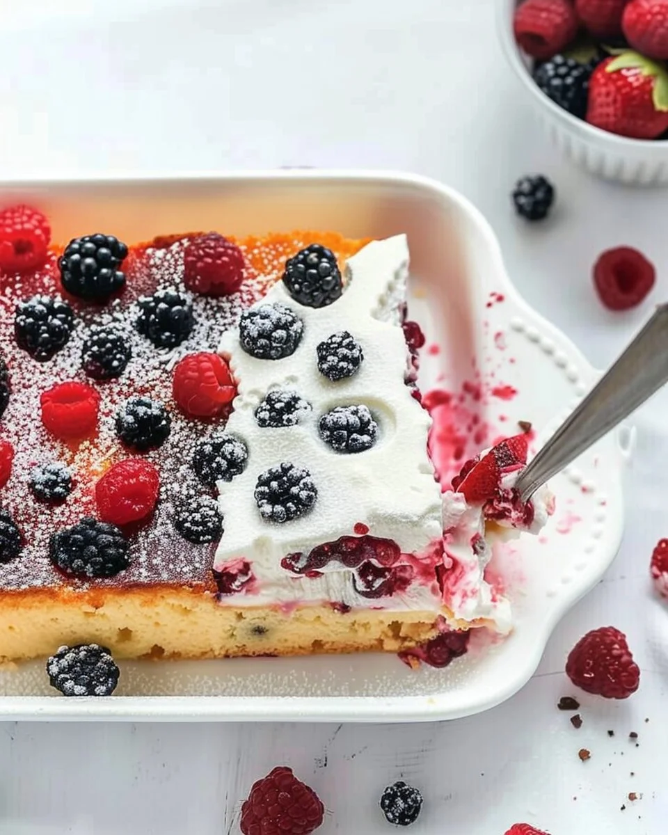 Summer Berry Poke Cake