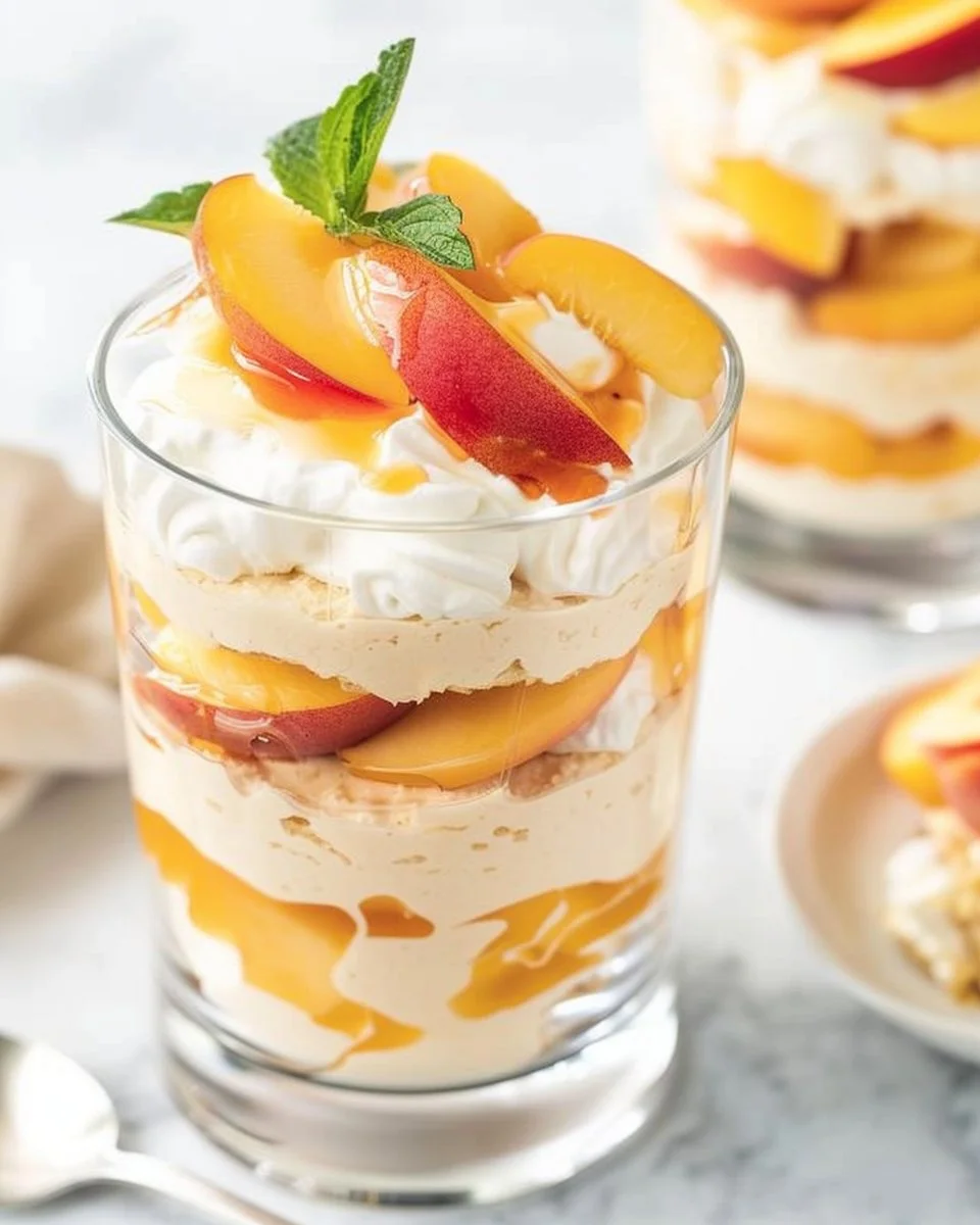 Summer Peach Mousse Trifles