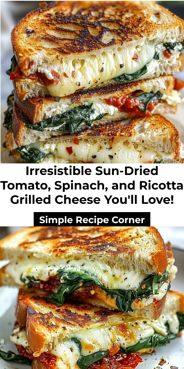 Sun-Dried Tomato, Spinach, and Ricotta Grilled Cheese: Easy Melt