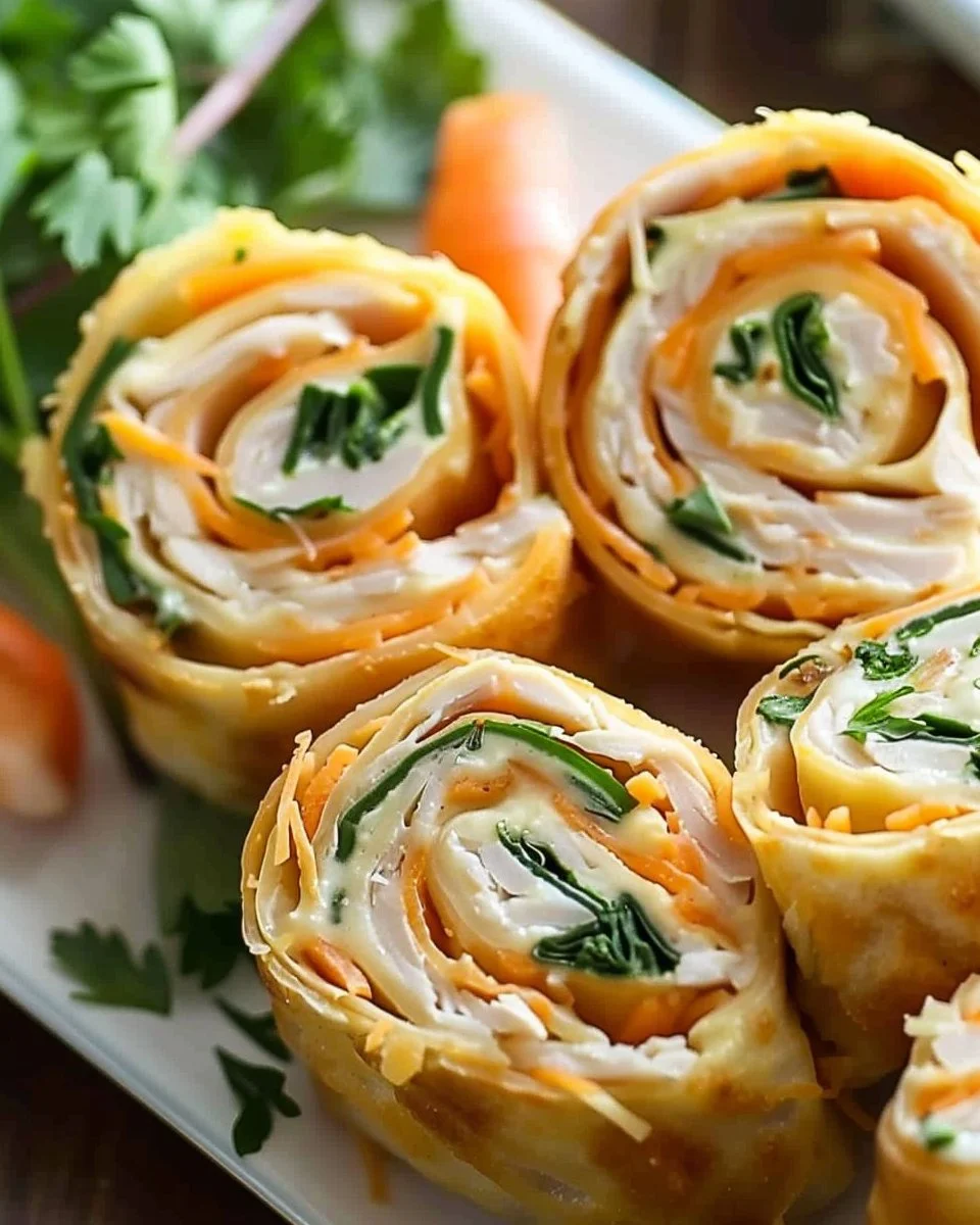 Turkey Cheddar Lunch Roll Ups ready to serve in a colorful lunch box.