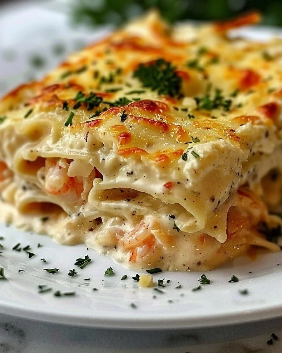 Dive into Decadence: Shrimp & Crab Alfredo Lasagna Roll-Ups You’ll Crave