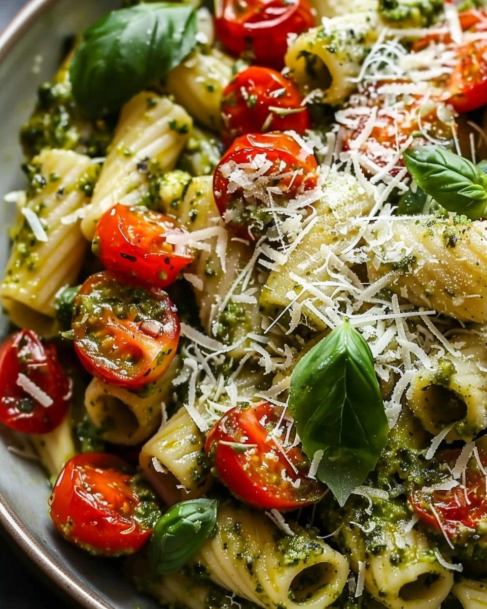 Roasted Tomatoes Pesto Pasta