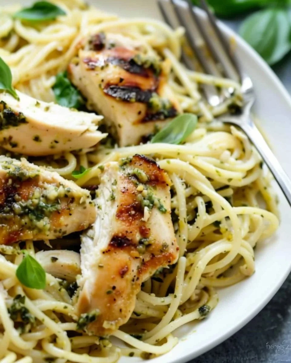 Basil Pesto Chicken Alfredo
