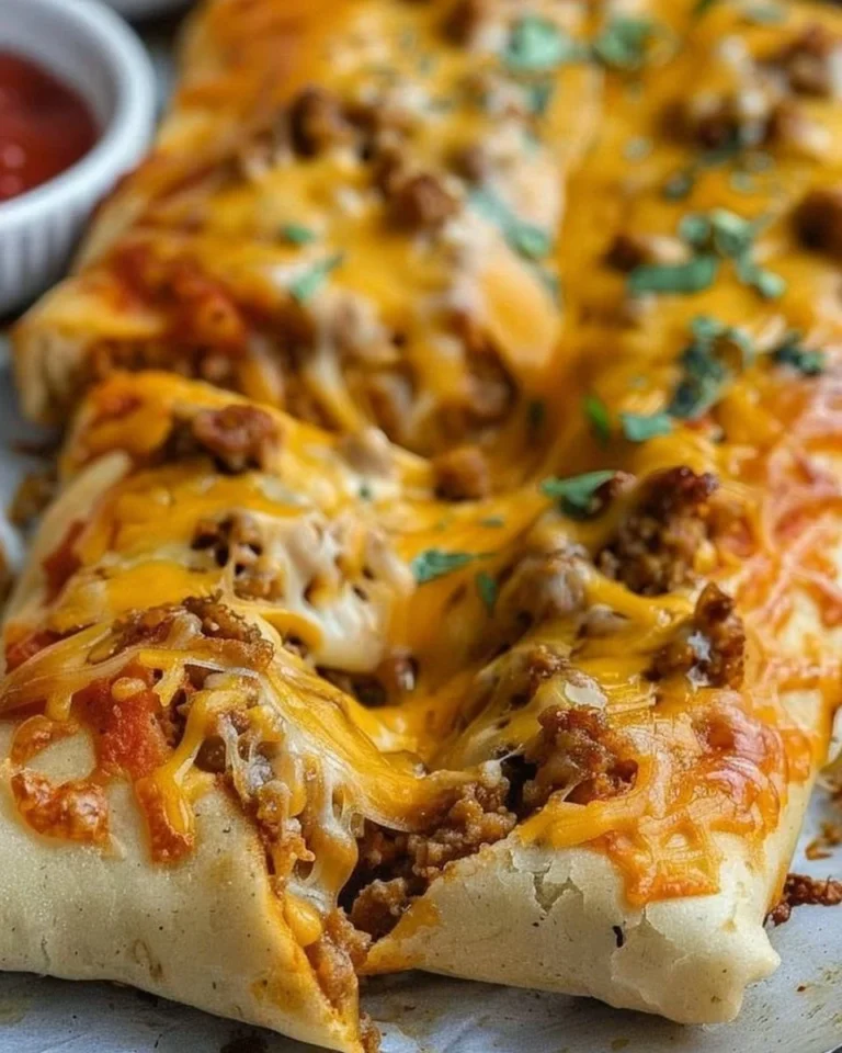 Cheesy taco sticks served with dipping sauce on a plate