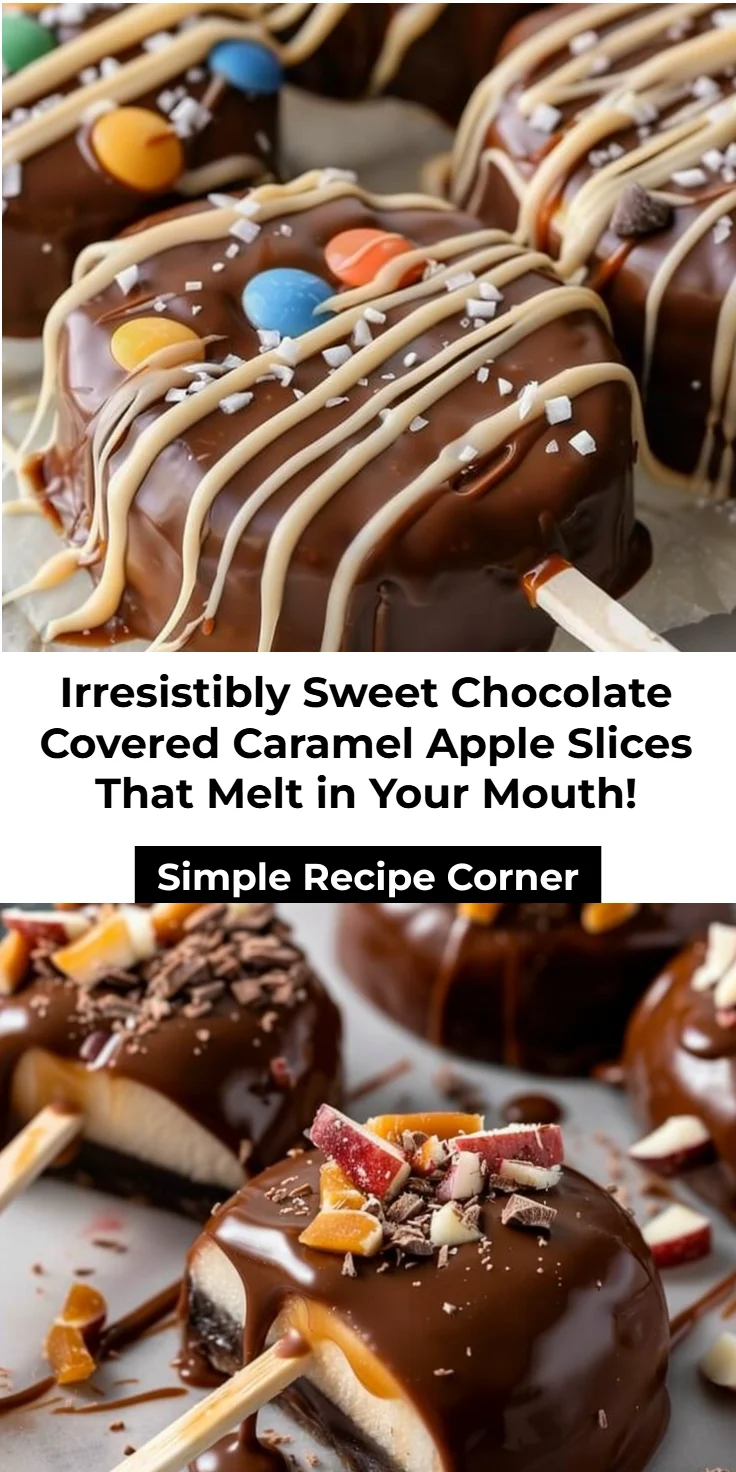 Chocolate-Coated Caramel Apple Slices