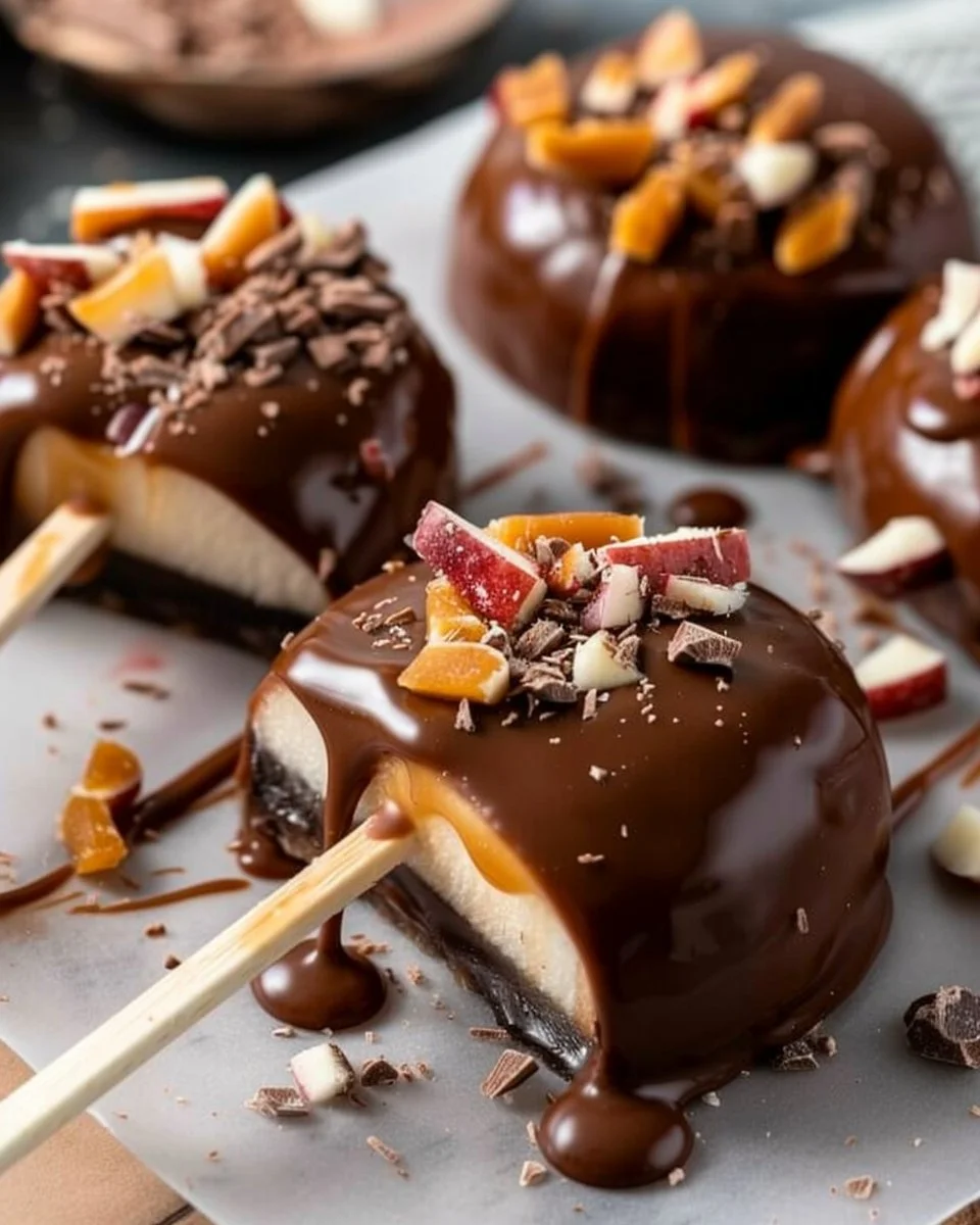 Chocolate Covered Caramel Apple Slices