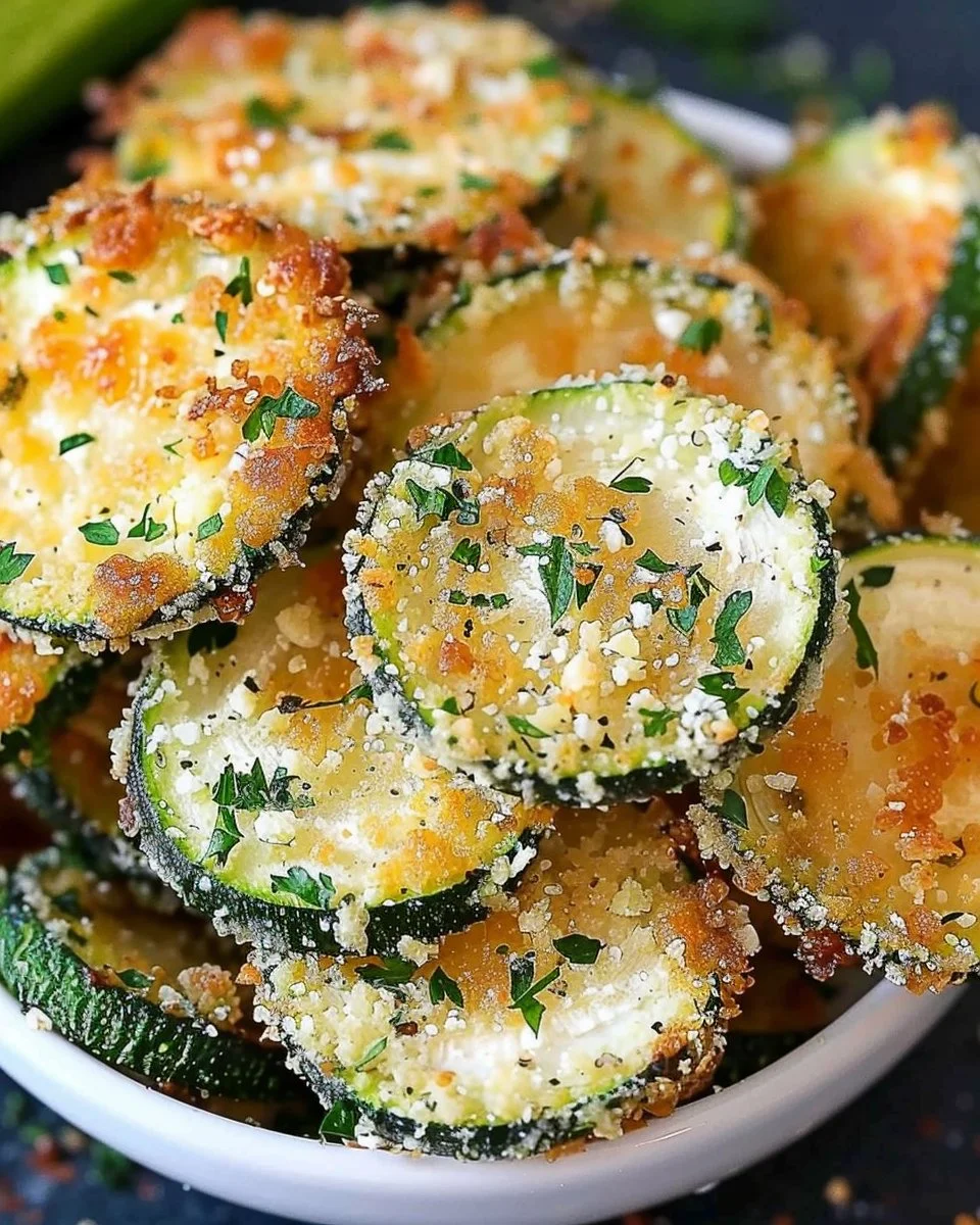 Crispy Air Fryer Zucchini Chips with Parmesan