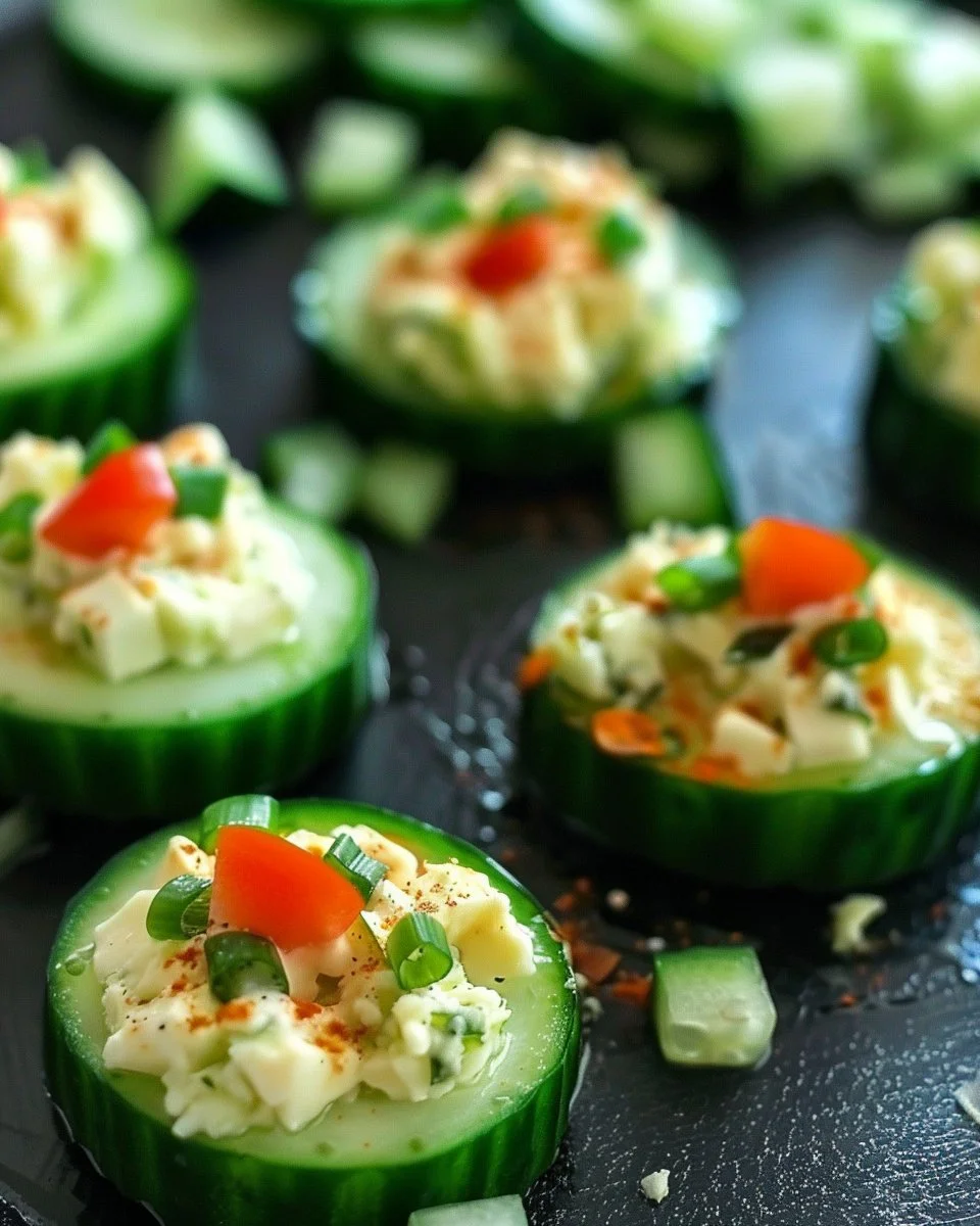 Delicious cucumber bites stuffed with savory ingredients
