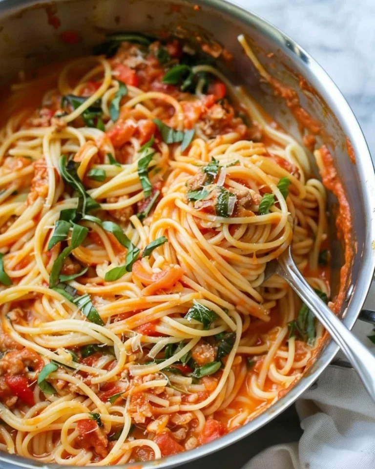 Delicious one-pot pasta cooked quickly in 20 minutes for a perfect weeknight meal.