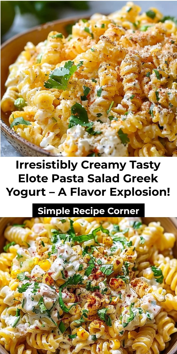Elote Pasta Salad with Greek Yogurt