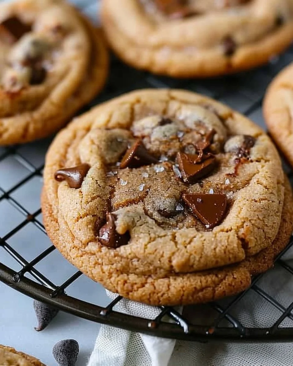 Freshly baked fall spiced chocolate chip cookies on a plate.