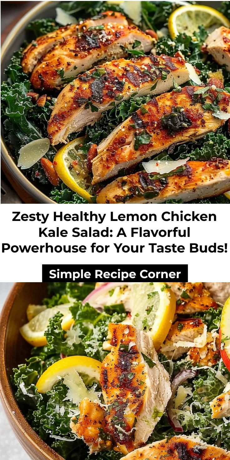 Healthy Lemon Chicken Kale Salad Recipe