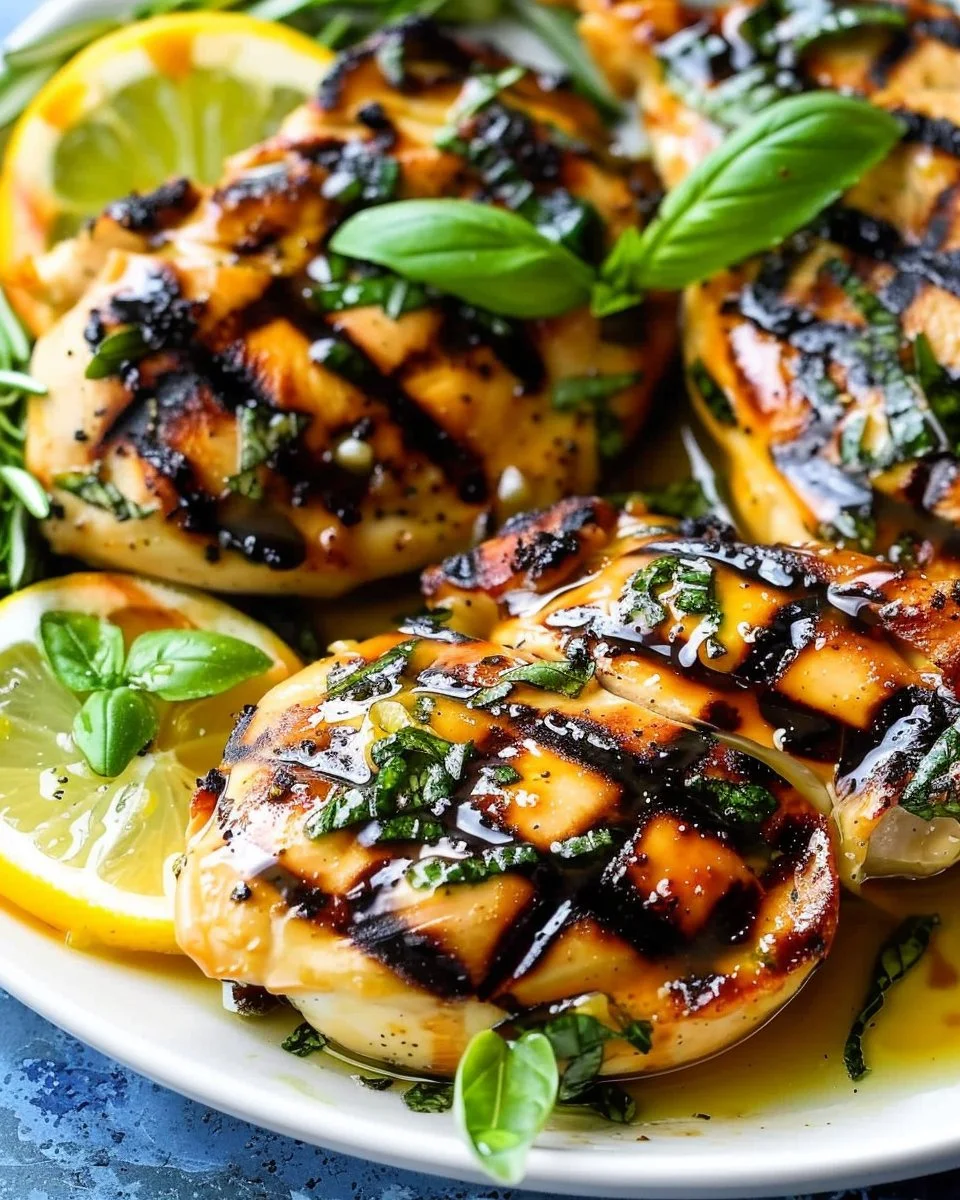 Grilled Honey Lemon Basil Chicken