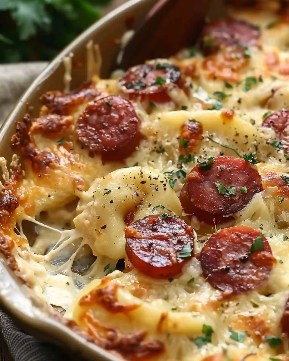 Kielbasa and Pierogi Bake