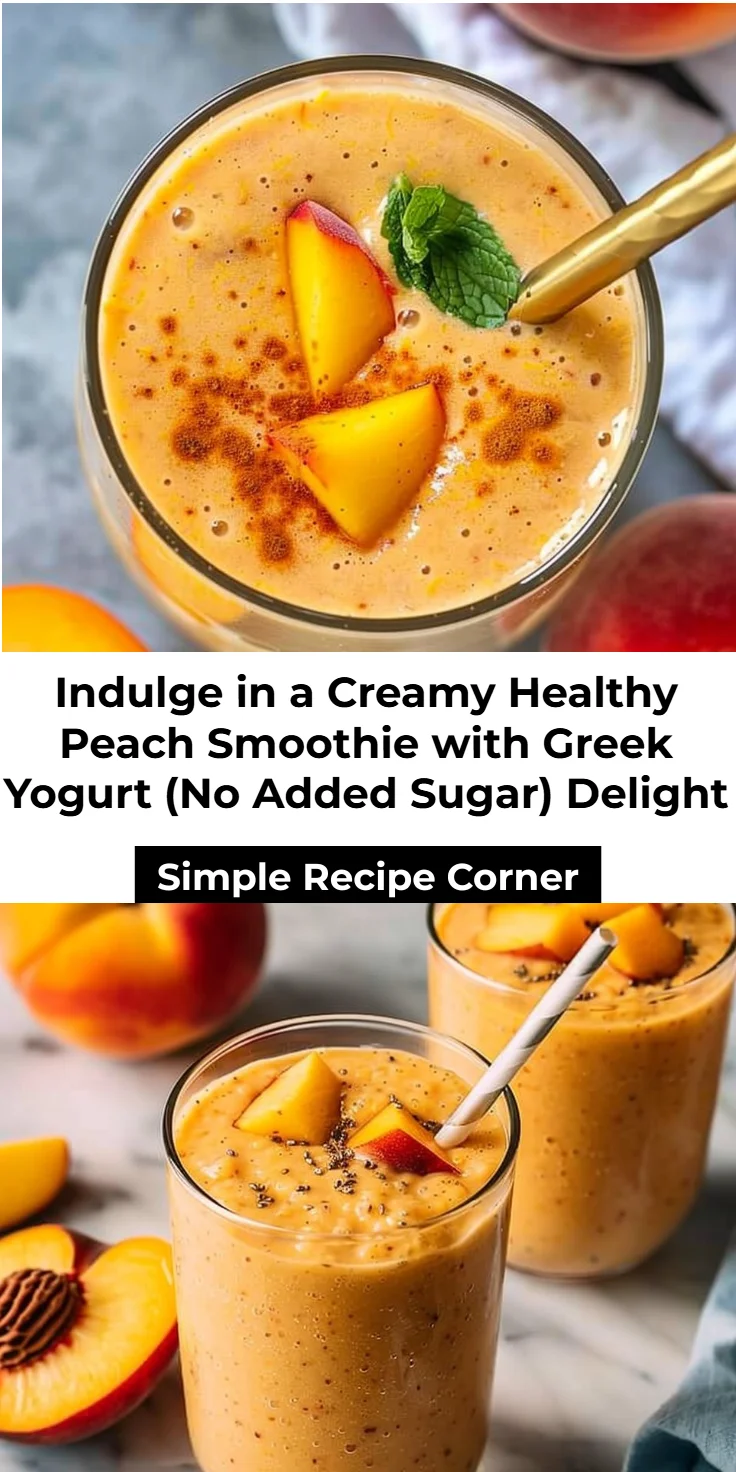 Peach Smoothie with Greek Yogurt - No Added Sugar
