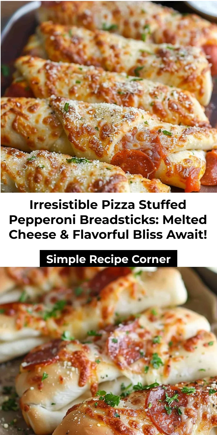 Pepperoni Stuffed Pizza Breadsticks