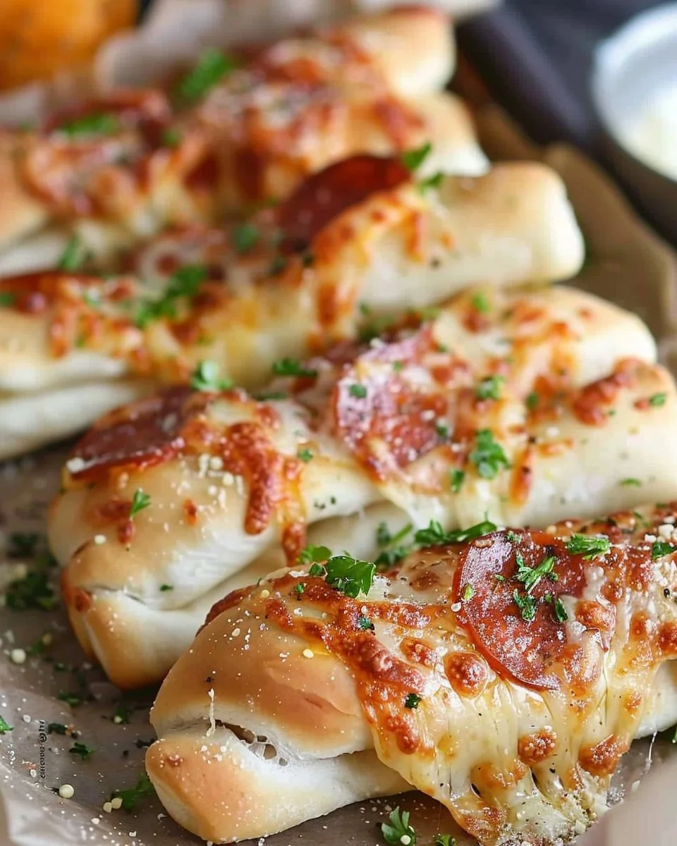 Pizza Stuffed Pepperoni Breadsticks