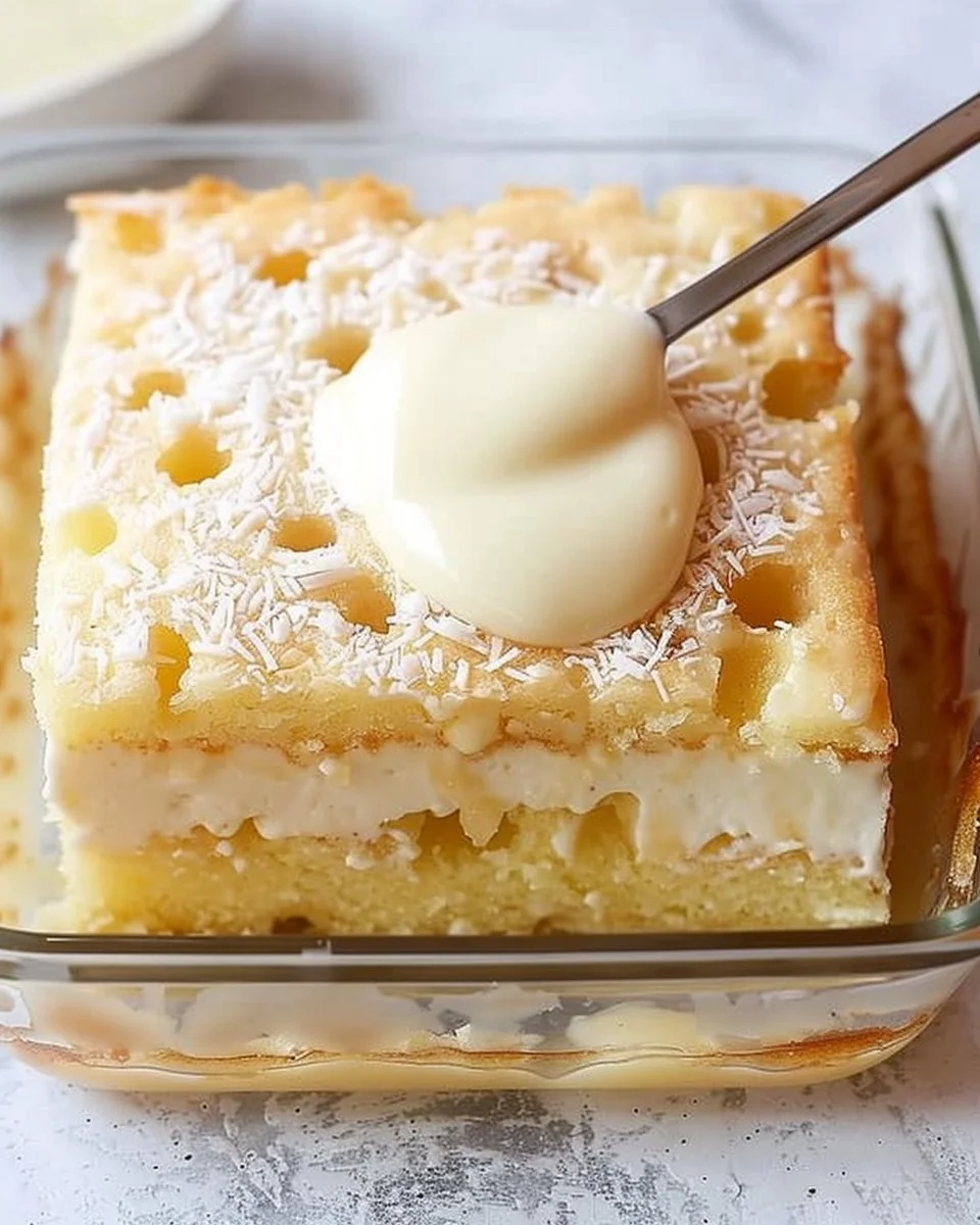 Piña Colada Poke Cake