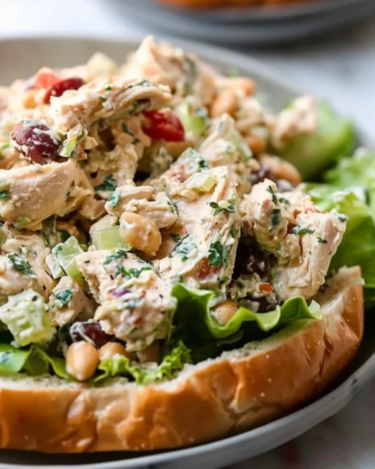 Plant-Based Chicken Salad with fresh vegetables and vegan dressing