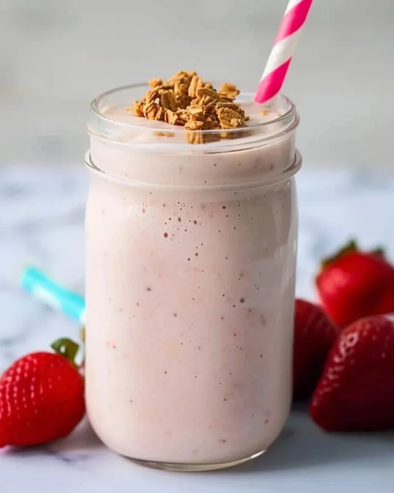 Protein-packed cottage cheese smoothie with fruits in a glass