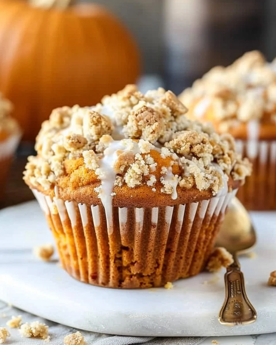 Delicious Pumpkin Streusel Muffins fresh out of the oven, perfect for fall.
