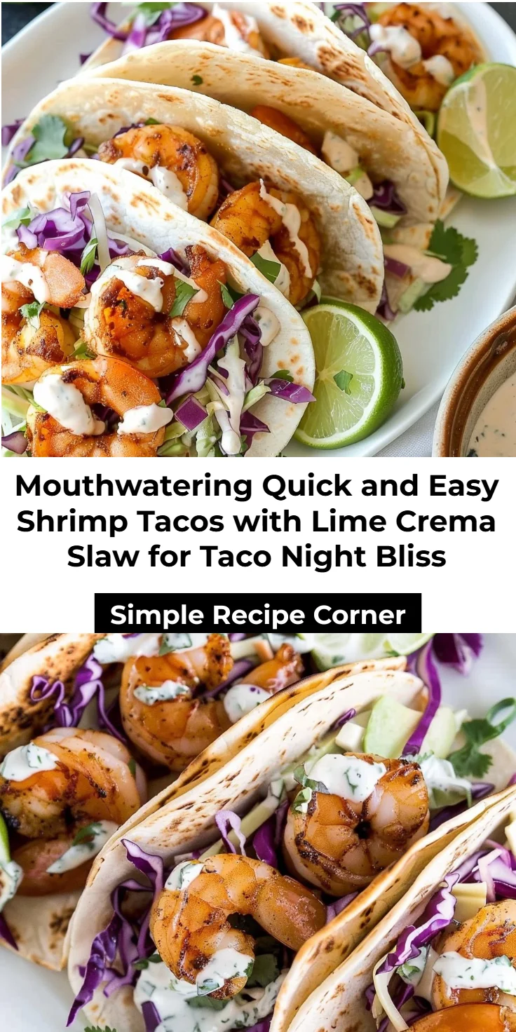Quick and Easy Shrimp Tacos with Lime Crema Slaw