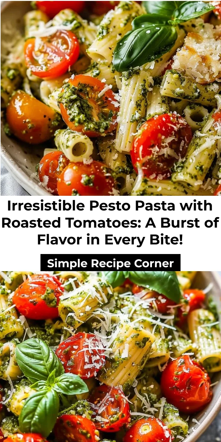Roasted Tomatoes Pesto Pasta