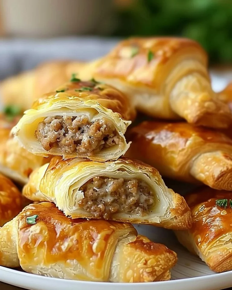 Sausage cream cheese crescent bites on a platter